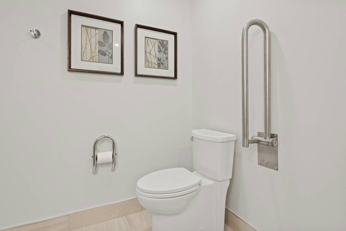 bathroom fixture walk bathtub bath innovation with low-threshold door and grab bars installed in a modern bathroom